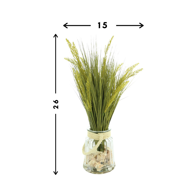 Highland Dunes 26'' Faux Grass in Glass Vase Wayfair